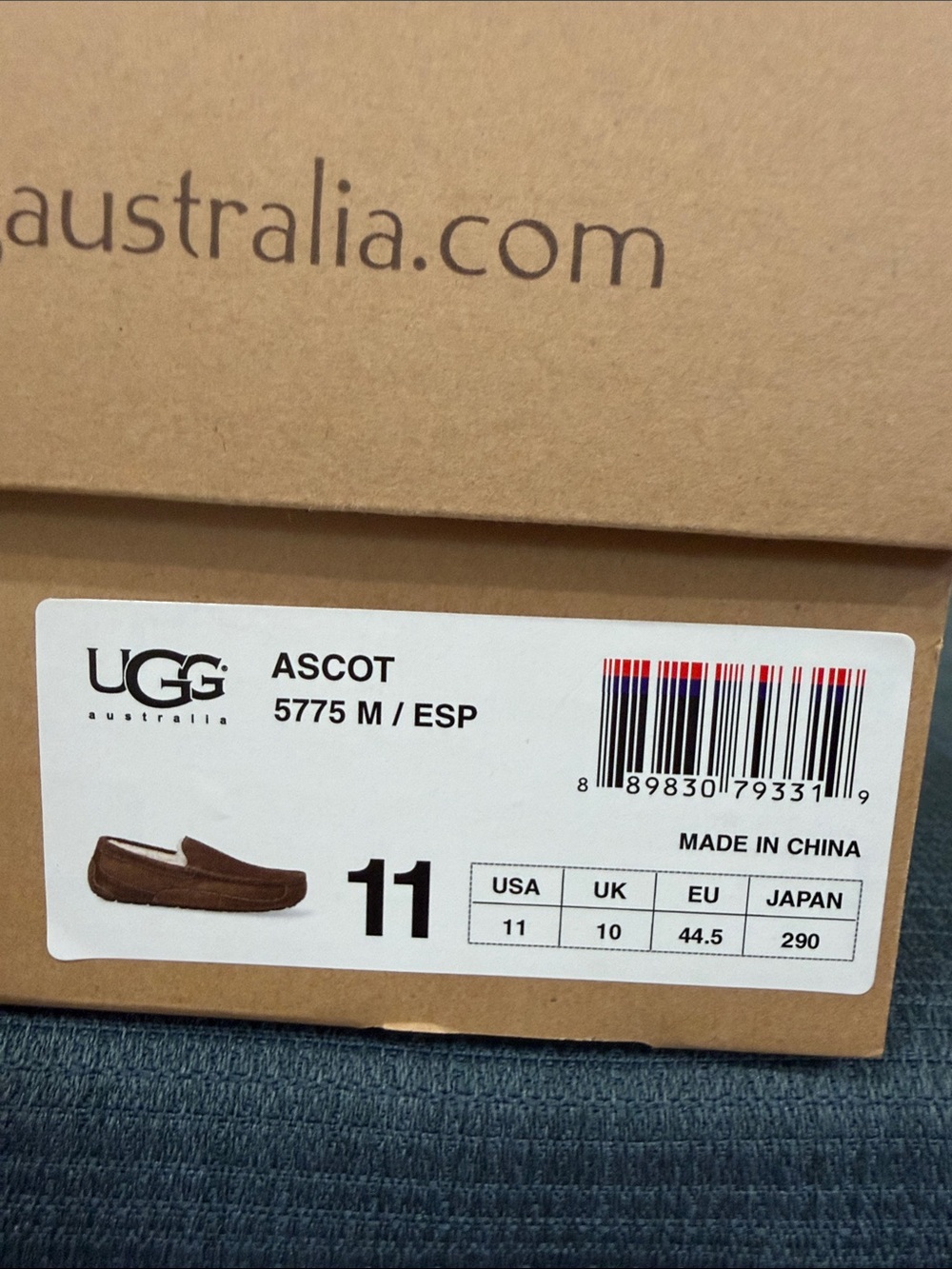 UGG Ascot Slip-On Loafers in Brown Suede